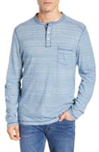 Men's Tommy Bahama Stripe Long Sleeve Henley, Size - Blue