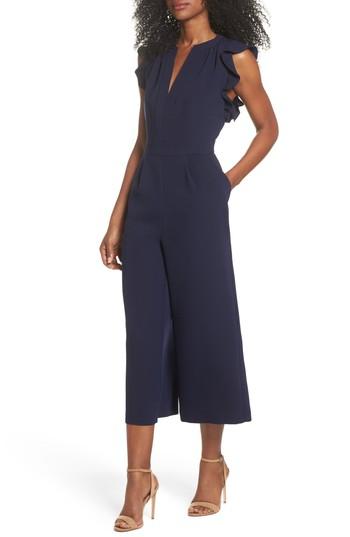 Women's Vince Camuto Ruffle Culotte Jumpsuit - Blue