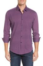 Men's Stone Rose Slim Fit Geo Knit Sport Shirt (m) - Burgundy