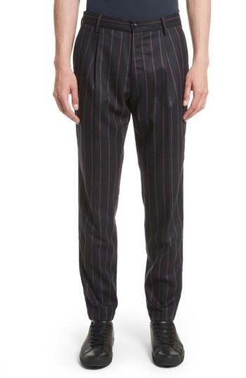 Men's Tomorrowland Boucle Stripe Flannel Pants Eu - Blue