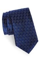Men's Nordstrom Men's Shop Christmas Tree Silk Tie, Size X-long - Blue