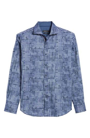 Men's Bugatchi Shaped Fit Optic Print Sport Shirt