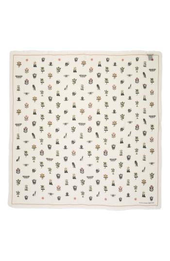 Women's Alexander Mcqueen Medieval Flower Pashmina, Size - Black