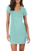 Women's Michael Stars Ruched V-neck Jersey Minidress - Blue/green