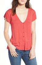 Women's Bp. Peplum Tee, Size - Red