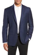 Men's Ted Baker London Jay 2b Trim Fit Check Wool Sport Coat S - Blue