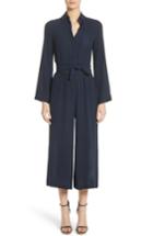 Women's Michael Kors Belted Silk Jumpsuit - Blue