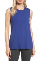 Women's Eileen Fisher Long Jersey Tank, Size - Blue