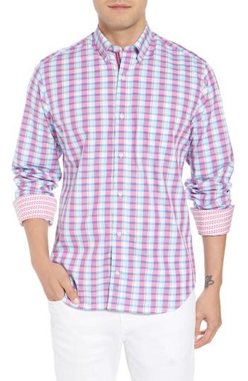 Men's Tailorbyrd Leith Regular Fit Check Sport Shirt - Blue