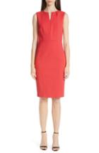 Women's St. John Collection Stretch Double Weave Dress - Red