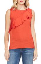 Women's Vince Camuto Ruffle Yoke Sleeveless Blouse - Red