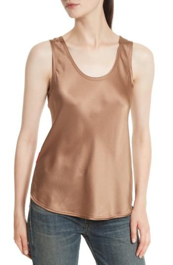 Women's Vince Bias Cut Silk Tank - Brown