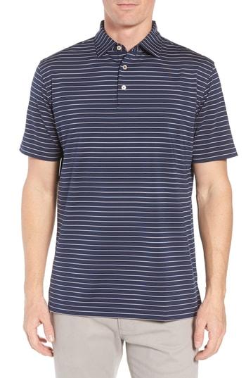Men's Peter Millar Halifax Stripe Performance Polo - Blue