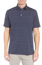 Men's Peter Millar Halifax Stripe Performance Polo - Blue