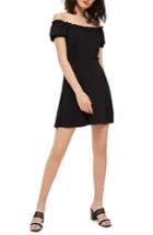 Women's Topshop Bardot Skater Dress Us (fits Like 6-8) - Black