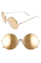 Women's Linda Farrow 58mm 22 Karat Gold Trim Sunglasses - Yellow Gold/ Gold