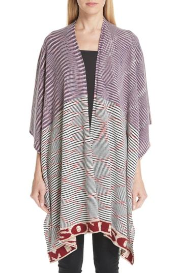 Women's Missoni Cashmere Logo Wrap, Size - Purple