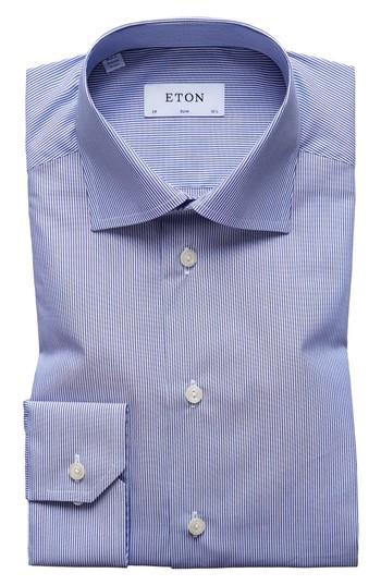 Men's Eton Extra Slim Fit Stripe Dress Shirt - Blue