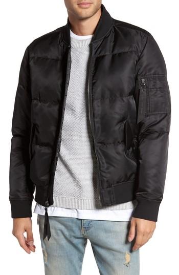 Men's The Very Warm Quilted Down Bomber Jacket, Size - Black