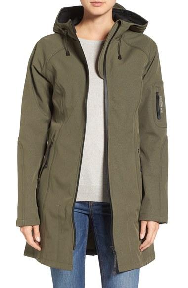 Women's Ilse Jacobsen Regular Fit Hooded Raincoat - Green
