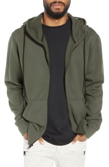 Men's Hudson Jeans Regular Fit Hooded Zip Sweatshirt - Green