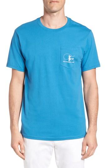 Men's Southern Tide Fly Fishing Regular Fit Pocket T-shirt - Blue