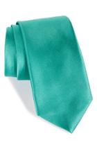 Men's Nordstrom Men's Shop Solid Satin Silk Tie, Size - Green