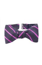 Men's Ted Baker London Stripe Silk Bow Tie, Size - Grey