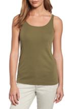 Women's Eileen Fisher Long Scoop Neck Camisole, Size Xx-small - Green (regular & ) (online Only)