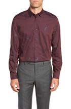 Men's Ted Baker London Bean Modern Fit Print Dress Shirt - Red