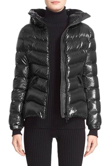 Women's Moncler 'anthia' Water Resistant Shiny Nylon Hooded Down Puffer Jacket