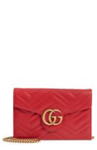 Women's Gucci Gg Marmont 2.0 Matelasse Leather Wallet On A Chain -