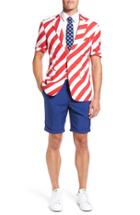 Men's Opposuits 'summer United Stripes' Trim Fit Short Suit With Tie