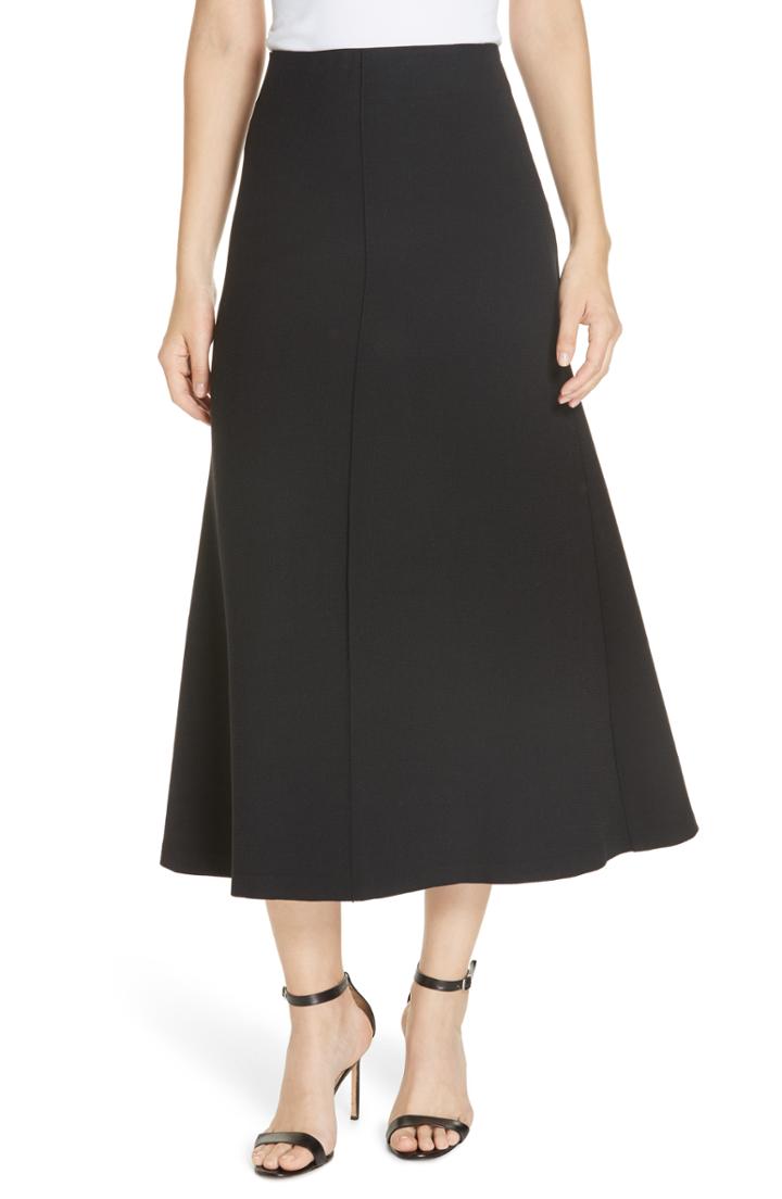 Women's Smythe Fit & Flare Midi Skirt - Black