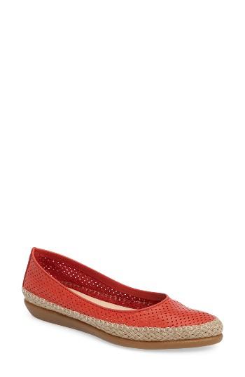 Women's The Flexx 'torri' Perforated Espadrille Flat M - Red
