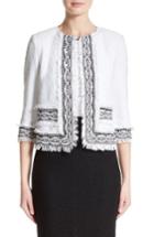 Women's St. John Collection Fringe Clair Knit Jacket - White