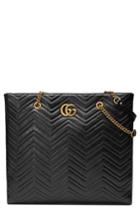 Gucci Gg Marmont 2.0 Matelasse Leather North/south Tote Bag - Black