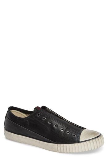Men's John Varvatos Star Usa Bootleg Linen Laceless Sneaker M - Black
