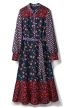 Women's Boden Mixed Print Midi Shirtdress - Blue