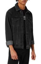 Men's Topman Western Denim Jacket, Size - Black