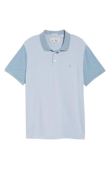 Men's Original Penguin Jacquard Knit Polo, Size - Blue