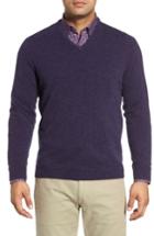 Men's John W. Nordstrom Cashmere V-neck Sweater - Purple