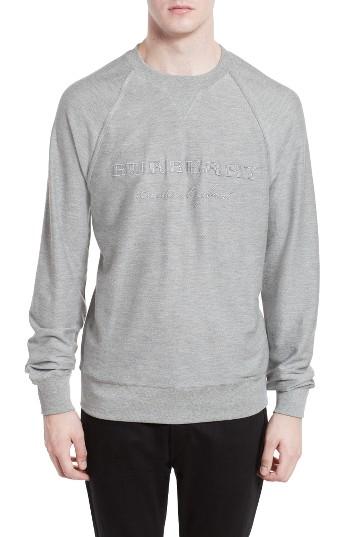 Men's Burberry Coleford Embroidered Logo Sweatshirt - Grey