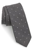 Men's The Tie Bar Dot Silk & Linen Tie, Size - Grey