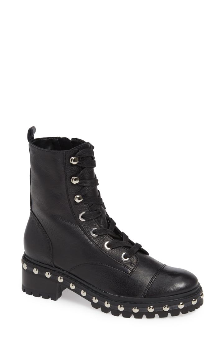 Women's Schutz Andrea Studded Combat Boot .5 M - Black