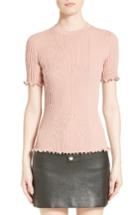 Women's Alexander Wang Ruffled Rib Knit Tee - Pink