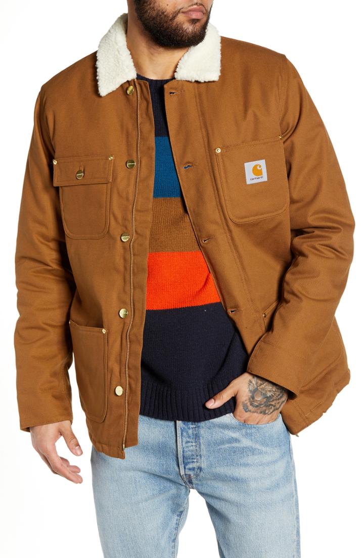 Men's Carhartt Work In Progress Fairmont Canvas Coat - Brown