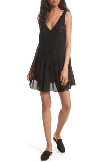 Women's Free People Delphine Embellished Slipdress - Black
