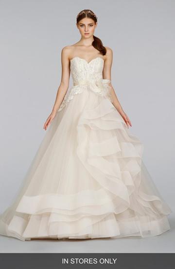 Women's Lazaro Strapless Lace & Layered Tulle Ballgown