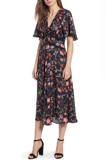 Women's Chelsea28 Ruched Bodice Midi Dress, Size - Black
